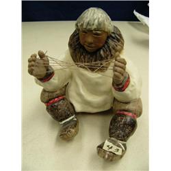 C. Allen Johnson figure 6.5" tall "Isaac" done in 1970, man with string game (244)