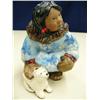 Image 2 : C. Allen Johnson figure 5" tall little girl with blue kuspuk and white dog, done in 1962 (244)