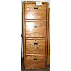 4 drawer oak file cabinet (242)