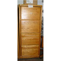 4 drawer oak file cabinet (242)