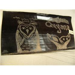 9" Scrimshawed baleen with an owl, Robert Crumley (2)