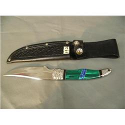 John Wayne's son's 9.5" long malachite handled knife (3)