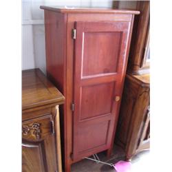 Small 1 door cherry finished cabinet (241)