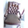 Image 2 : four brown wood chairs, nagahide upholstery (241)