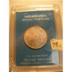 CHOICE ON TWO: Morgan silver dollars, brilliant uncirculated: 1887 Philadelphia (3)