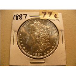 CHOICE ON EIGHT: Morgan uncirculated silver dollars 1887 P (3)