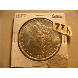 CHOICE ON EIGHT: Morgan uncirculated silver dollar 1887 P