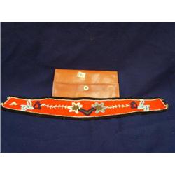Beaded headband w/ leather pocketbook (2)