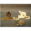 Image 1 : 1.5 in. high ivory bears mounted on ivory bases