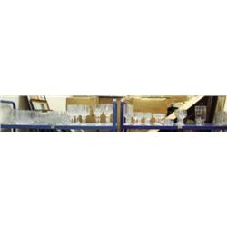 Large lot of 84 crystal water glasses, goblets, etc. 4 bowls 1 mixer and a vase (241)