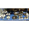 Image 1 : Large lot consisting of 3 Gorham silver plated bowls, intl. sterling silver bowl, green glass bowl, 