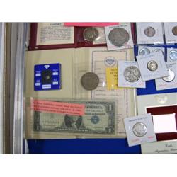 Huge lot of collectors coins silver certificate 1883 silver dollar 1912 barber quarter 1985 Barbra h