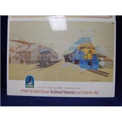 Lot of ask railroad poster signed and # print "our new puppy" Carl Barnhart (2)