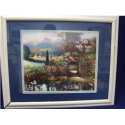 Original painting, double matted and framed print oak frame (251)