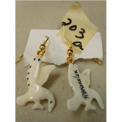 white walrus ivory earrings choice on a-g a = birds