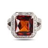 Image 3 : 11.83 ctw Spessartite Garnet and 2.36 ctw Diamond 14K White Gold Ring