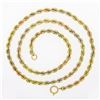 Image 3 : Unique 14k Tri Color Gold 15.5" 3.2mm Solid Rope Link Chain Choker Necklace