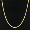 Image 4 : NEW 14k Yellow Gold 4mm 18" Polished Fancy Flat Herringbone Link Chain Necklace