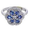 Image 1 : 0.68 ctw Tanzanite and 0.59 ctw White Sapphire Ring