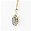 Image 4 : Vintage 14k Gold Blue Stone Solitaire In Open Twisted Wire 18" Pendant Necklace