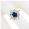 Image 3 : Antique Victorian 14k Gold 2.40 ctw AGL Burma No Heat Sapphire & Diamond Halo Ri