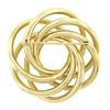 Image 3 : 14k Yellow Gold Polished Tube Interlocking Infinity Knot Large Circle Pin Brooch