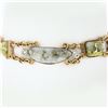 Image 4 : Vintage 14k TT Gold Cabochon Gold Quartz & Diamond Bezel Set Chain Link Bracelet