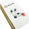 18k White Gold 8.50 ctw GIA Ceylon Sapphire Diamond Halo Flower Cluster Earrings