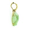 Image 5 : Hong Kong 14k Yellow Gold Carved Pierced Light Green Jade Overlap Design Pendant
