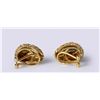 Image 3 : Pair Italian 18K Gold & Diamond Earrings