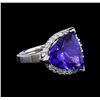 Image 1 : GIA Cert 6.52 ctw Tanzanite and Diamond Ring - 14KT White Gold