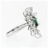 Image 5 : Vintage 18k White Gold 2.24 ctw Pear Emerald Marquise Diamond Spray Cocktail Rin