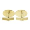 Image 2 : Mens Vintage 14k Yellow Gold Oval Grooved Lines Polished Finish Swivel Cufflinks