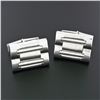 Image 7 : Men's Designer L&M 14k White Gold Fancy Oyster Bracelet Link Swivel Cufflinks