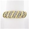 Image 1 : 10k Yellow Gold 0.84 ctw Fancy Light Champagne Round Diamond Scalloped Band Ring