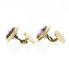 Image 5 : Men's Vintage 14K Yellow Gold 8 ctw Round Bezel Amethyst Polished Frame Cuff Lin