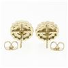 Image 4 : New 14k Yellow Gold 1.33 ctw Diamond Emerald Halo Milgrain Flower Cluster Earrin