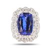 Image 1 : 10.82 ctw Tanzanite and 1.39 ctw Diamond Platinum Ring (GIA CERTIFIED)