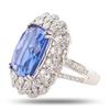 Image 2 : 10.82 ctw Tanzanite and 1.39 ctw Diamond Platinum Ring (GIA CERTIFIED)