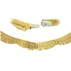 Image 7 : Vintage 18K Gold 17" Bezel Diamond Wide Textured Flared Wavy Link Chain Necklace
