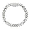 Image 3 : 14K White Gold 5 ctw Round Diamond Covered Cuban Curb Link 9mm Wide Chain Bracel