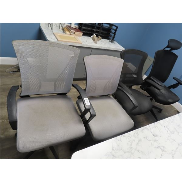 Secretarial Chairs 4, Black Side Chairs -4