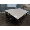 Image 1 : Iron Base Marble Top Large Conference Table w/5 Chairs