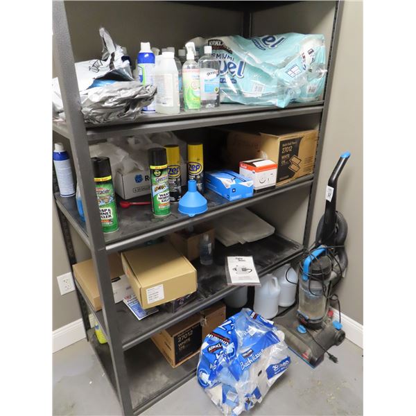 Bissell Vauum, Asst. Cleaning Supplies On Shelf