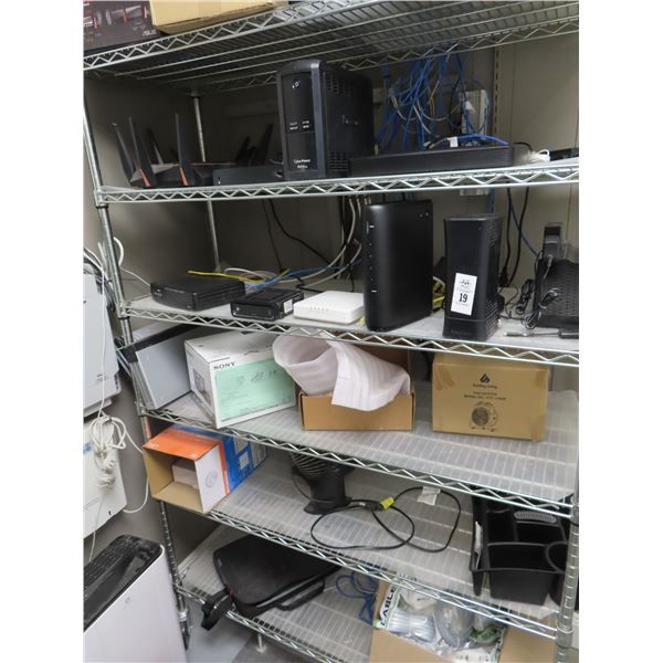 UPS, WIFI Extenders, Electronics On Cart