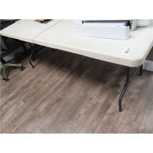 White Plastic Folding 6' Banquet Table