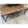 Image 1 : Iron Base Tile Style Top Coffee Table