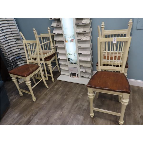 Mahogany Base Bone Spindleback Dining Chairs - 6