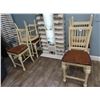Image 1 : Mahogany Base Bone Spindleback Dining Chairs - 6