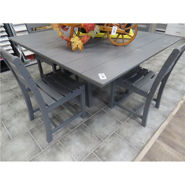 Large Square Polywood Patio DiningTable w/4 Chairs